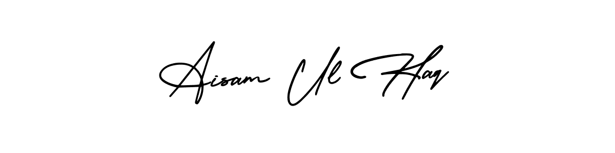 This is the best signature style for the Aisam Ul Haq name. Also you like these signature font (AmerikaSignatureDemo-Regular). Mix name signature. Aisam Ul Haq signature style 3 images and pictures png