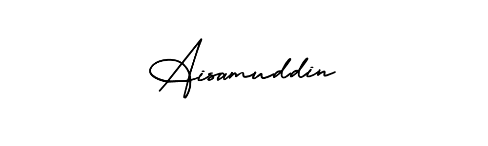 This is the best signature style for the Aisamuddin name. Also you like these signature font (AmerikaSignatureDemo-Regular). Mix name signature. Aisamuddin signature style 3 images and pictures png