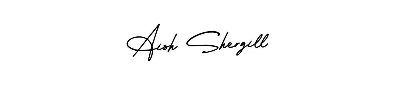 How to make Aish Shergill name signature. Use AmerikaSignatureDemo-Regular style for creating short signs online. This is the latest handwritten sign. Aish Shergill signature style 3 images and pictures png