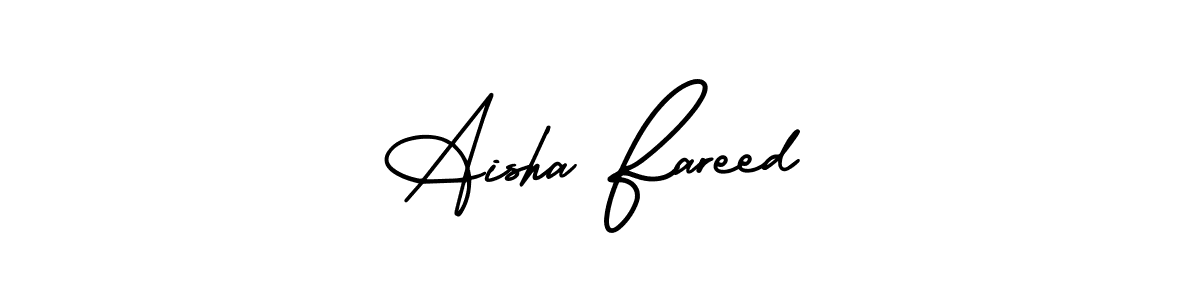 Similarly AmerikaSignatureDemo-Regular is the best handwritten signature design. Signature creator online .You can use it as an online autograph creator for name Aisha Fareed. Aisha Fareed signature style 3 images and pictures png