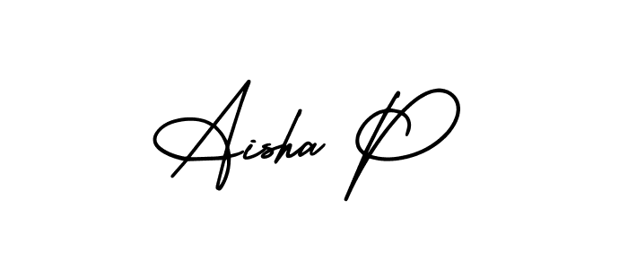 Make a beautiful signature design for name Aisha P. Use this online signature maker to create a handwritten signature for free. Aisha P signature style 3 images and pictures png