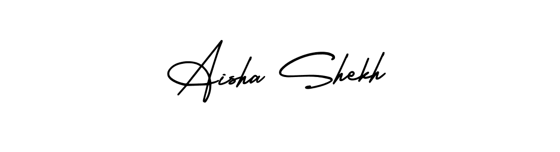 The best way (AmerikaSignatureDemo-Regular) to make a short signature is to pick only two or three words in your name. The name Aisha Shekh include a total of six letters. For converting this name. Aisha Shekh signature style 3 images and pictures png