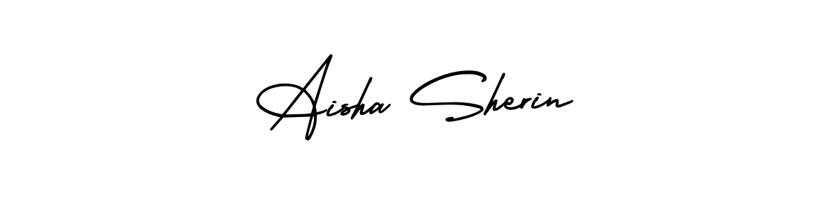 How to make Aisha Sherin name signature. Use AmerikaSignatureDemo-Regular style for creating short signs online. This is the latest handwritten sign. Aisha Sherin signature style 3 images and pictures png