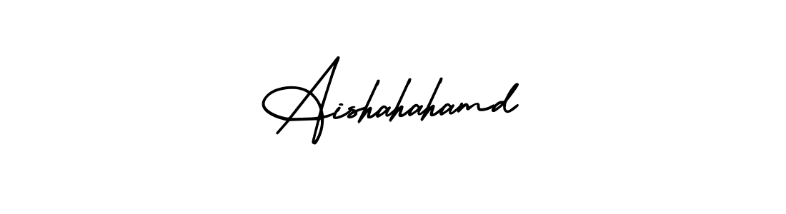 Use a signature maker to create a handwritten signature online. With this signature software, you can design (AmerikaSignatureDemo-Regular) your own signature for name Aishahahamd. Aishahahamd signature style 3 images and pictures png