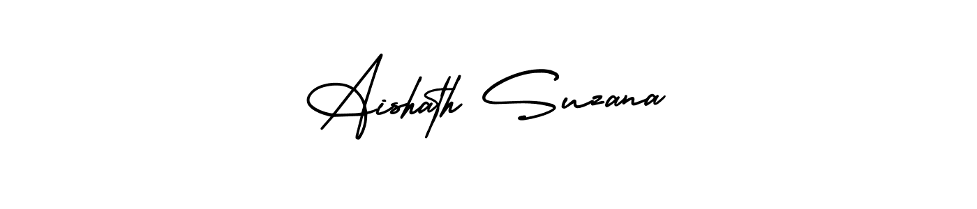 Aishath Suzana stylish signature style. Best Handwritten Sign (AmerikaSignatureDemo-Regular) for my name. Handwritten Signature Collection Ideas for my name Aishath Suzana. Aishath Suzana signature style 3 images and pictures png