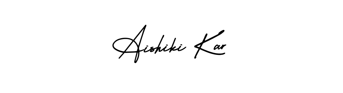 You should practise on your own different ways (AmerikaSignatureDemo-Regular) to write your name (Aishiki Kar) in signature. don't let someone else do it for you. Aishiki Kar signature style 3 images and pictures png