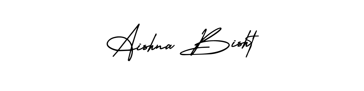 How to make Aishna Bisht name signature. Use AmerikaSignatureDemo-Regular style for creating short signs online. This is the latest handwritten sign. Aishna Bisht signature style 3 images and pictures png