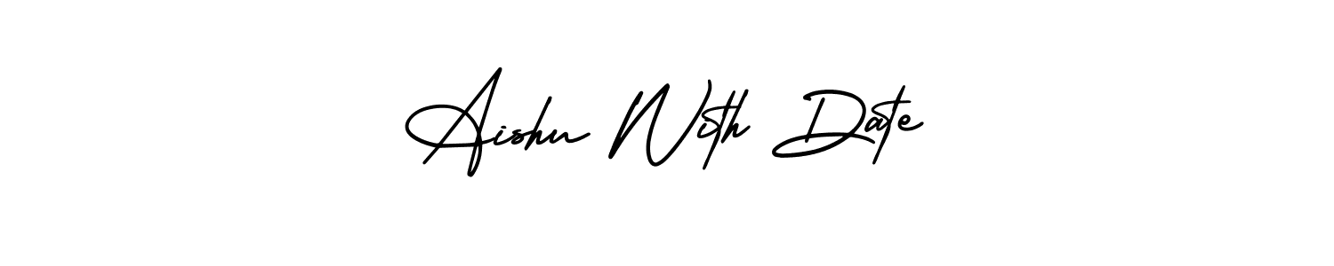 if you are searching for the best signature style for your name Aishu With Date. so please give up your signature search. here we have designed multiple signature styles  using AmerikaSignatureDemo-Regular. Aishu With Date signature style 3 images and pictures png