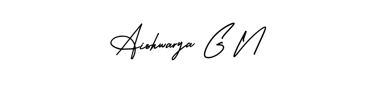 Use a signature maker to create a handwritten signature online. With this signature software, you can design (AmerikaSignatureDemo-Regular) your own signature for name Aishwarya G N. Aishwarya G N signature style 3 images and pictures png