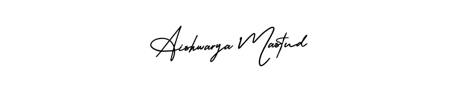 The best way (AmerikaSignatureDemo-Regular) to make a short signature is to pick only two or three words in your name. The name Aishwarya Mastud include a total of six letters. For converting this name. Aishwarya Mastud signature style 3 images and pictures png