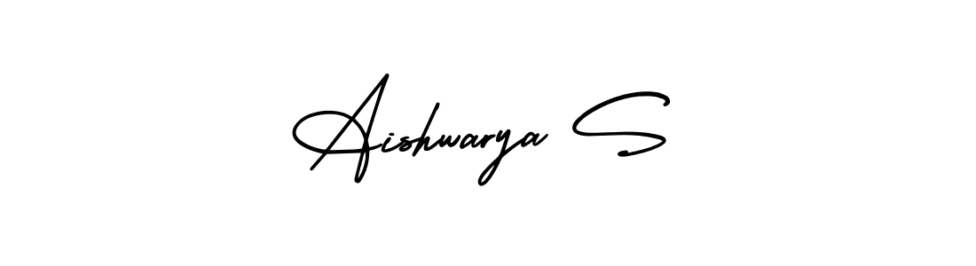 You should practise on your own different ways (AmerikaSignatureDemo-Regular) to write your name (Aishwarya S) in signature. don't let someone else do it for you. Aishwarya S signature style 3 images and pictures png