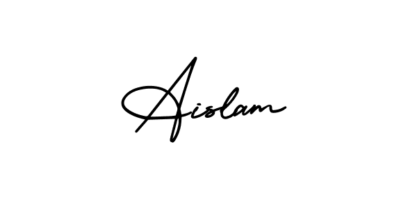 Design your own signature with our free online signature maker. With this signature software, you can create a handwritten (AmerikaSignatureDemo-Regular) signature for name Aislam. Aislam signature style 3 images and pictures png
