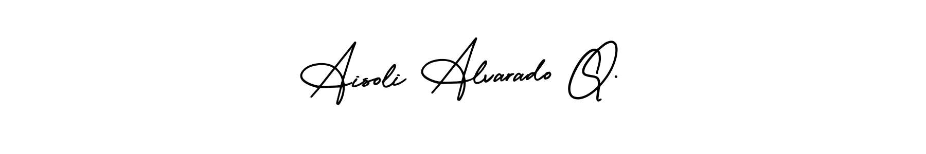 AmerikaSignatureDemo-Regular is a professional signature style that is perfect for those who want to add a touch of class to their signature. It is also a great choice for those who want to make their signature more unique. Get Aisoli Alvarado Q. name to fancy signature for free. Aisoli Alvarado Q. signature style 3 images and pictures png