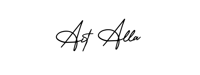 The best way (AmerikaSignatureDemo-Regular) to make a short signature is to pick only two or three words in your name. The name Ait Alla include a total of six letters. For converting this name. Ait Alla signature style 3 images and pictures png