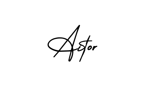 This is the best signature style for the Aitor name. Also you like these signature font (AmerikaSignatureDemo-Regular). Mix name signature. Aitor signature style 3 images and pictures png