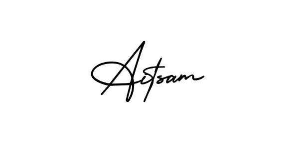if you are searching for the best signature style for your name Aitsam. so please give up your signature search. here we have designed multiple signature styles  using AmerikaSignatureDemo-Regular. Aitsam signature style 3 images and pictures png