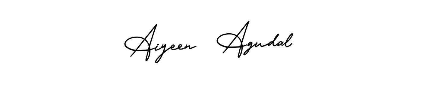 if you are searching for the best signature style for your name Aiyeen  Agudal. so please give up your signature search. here we have designed multiple signature styles  using AmerikaSignatureDemo-Regular. Aiyeen  Agudal signature style 3 images and pictures png
