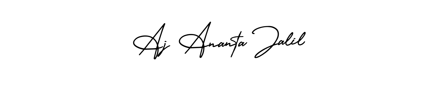 Make a short Aj Ananta Jalil signature style. Manage your documents anywhere anytime using AmerikaSignatureDemo-Regular. Create and add eSignatures, submit forms, share and send files easily. Aj Ananta Jalil signature style 3 images and pictures png