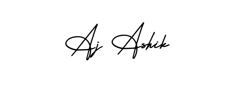 if you are searching for the best signature style for your name Aj Ashik. so please give up your signature search. here we have designed multiple signature styles  using AmerikaSignatureDemo-Regular. Aj Ashik signature style 3 images and pictures png