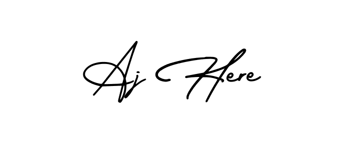 Also we have Aj Here name is the best signature style. Create professional handwritten signature collection using AmerikaSignatureDemo-Regular autograph style. Aj Here signature style 3 images and pictures png