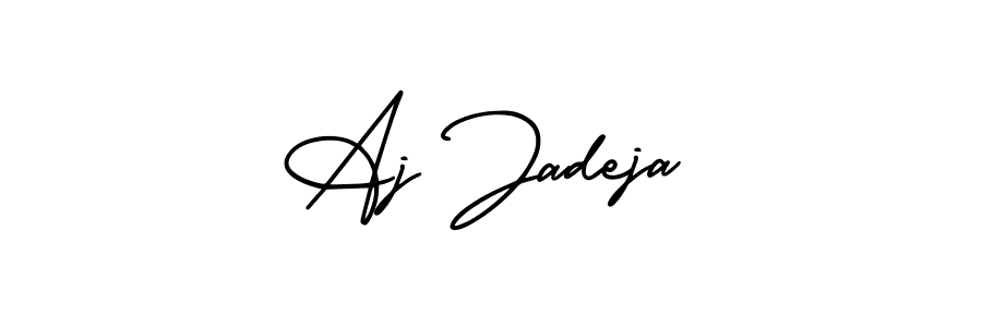 How to make Aj Jadeja name signature. Use AmerikaSignatureDemo-Regular style for creating short signs online. This is the latest handwritten sign. Aj Jadeja signature style 3 images and pictures png