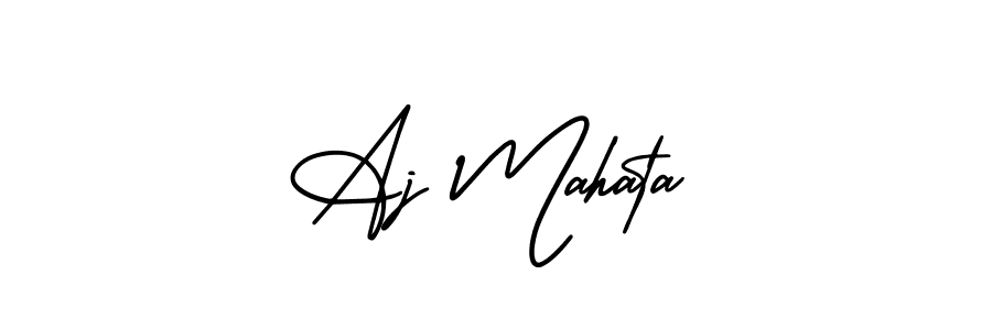 How to make Aj Mahata signature? AmerikaSignatureDemo-Regular is a professional autograph style. Create handwritten signature for Aj Mahata name. Aj Mahata signature style 3 images and pictures png