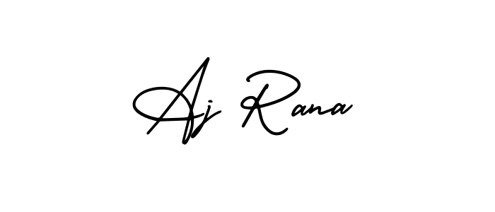 How to make Aj Rana name signature. Use AmerikaSignatureDemo-Regular style for creating short signs online. This is the latest handwritten sign. Aj Rana signature style 3 images and pictures png