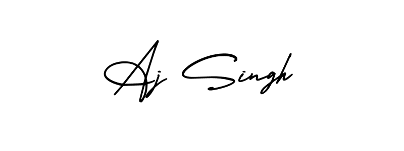 The best way (AmerikaSignatureDemo-Regular) to make a short signature is to pick only two or three words in your name. The name Aj Singh include a total of six letters. For converting this name. Aj Singh signature style 3 images and pictures png