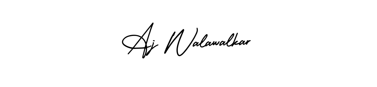 The best way (AmerikaSignatureDemo-Regular) to make a short signature is to pick only two or three words in your name. The name Aj Walawalkar include a total of six letters. For converting this name. Aj Walawalkar signature style 3 images and pictures png