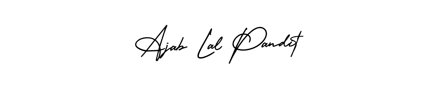 AmerikaSignatureDemo-Regular is a professional signature style that is perfect for those who want to add a touch of class to their signature. It is also a great choice for those who want to make their signature more unique. Get Ajab Lal Pandit name to fancy signature for free. Ajab Lal Pandit signature style 3 images and pictures png