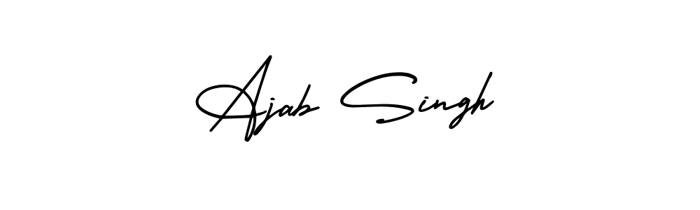 Ajab Singh stylish signature style. Best Handwritten Sign (AmerikaSignatureDemo-Regular) for my name. Handwritten Signature Collection Ideas for my name Ajab Singh. Ajab Singh signature style 3 images and pictures png