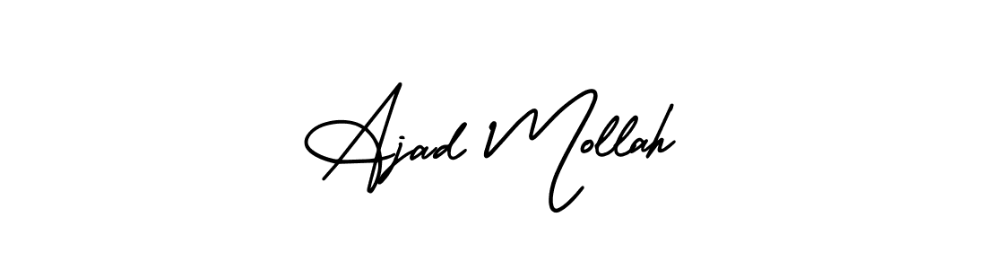 Use a signature maker to create a handwritten signature online. With this signature software, you can design (AmerikaSignatureDemo-Regular) your own signature for name Ajad Mollah. Ajad Mollah signature style 3 images and pictures png