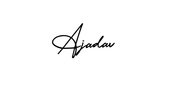 Use a signature maker to create a handwritten signature online. With this signature software, you can design (AmerikaSignatureDemo-Regular) your own signature for name Ajadav. Ajadav signature style 3 images and pictures png