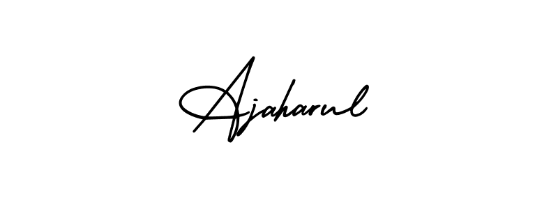 How to make Ajaharul name signature. Use AmerikaSignatureDemo-Regular style for creating short signs online. This is the latest handwritten sign. Ajaharul signature style 3 images and pictures png