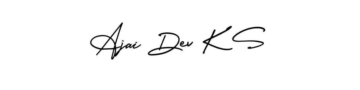 How to make Ajai Dev K S name signature. Use AmerikaSignatureDemo-Regular style for creating short signs online. This is the latest handwritten sign. Ajai Dev K S signature style 3 images and pictures png