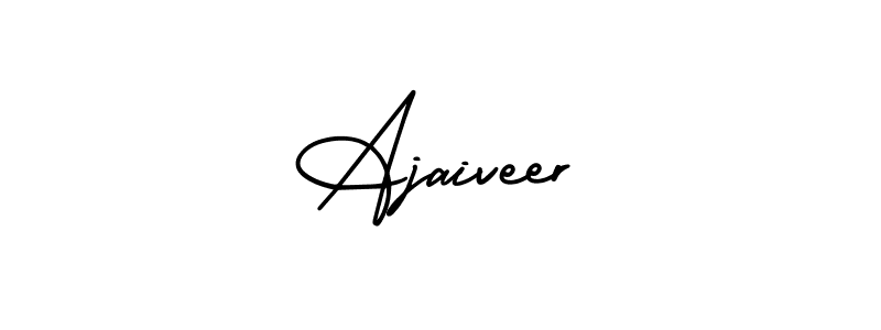 This is the best signature style for the Ajaiveer name. Also you like these signature font (AmerikaSignatureDemo-Regular). Mix name signature. Ajaiveer signature style 3 images and pictures png