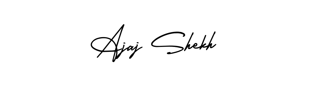 This is the best signature style for the Ajaj Shekh name. Also you like these signature font (AmerikaSignatureDemo-Regular). Mix name signature. Ajaj Shekh signature style 3 images and pictures png