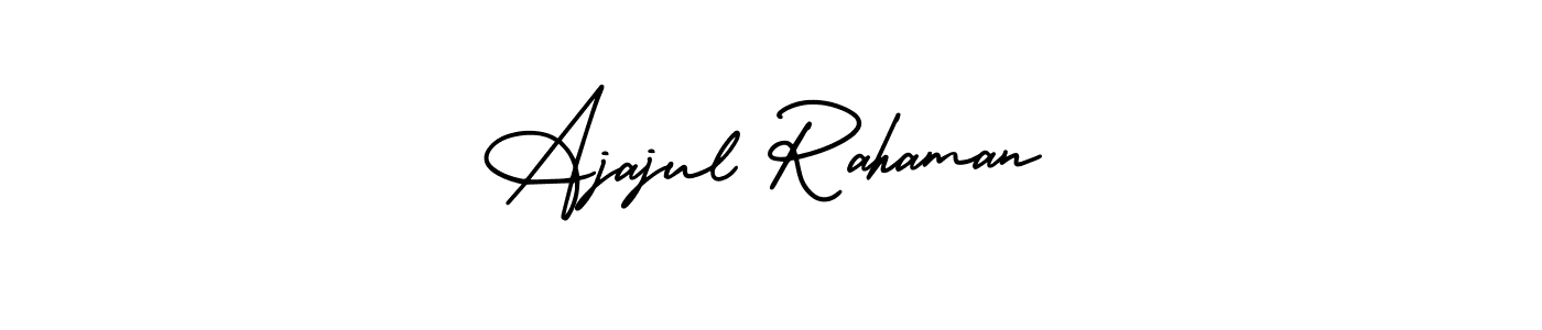 The best way (AmerikaSignatureDemo-Regular) to make a short signature is to pick only two or three words in your name. The name Ajajul Rahaman include a total of six letters. For converting this name. Ajajul Rahaman signature style 3 images and pictures png