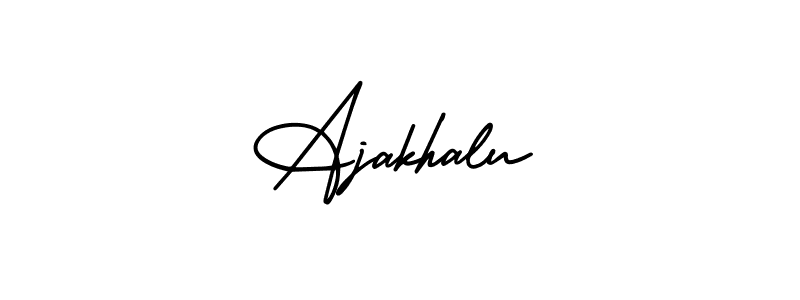AmerikaSignatureDemo-Regular is a professional signature style that is perfect for those who want to add a touch of class to their signature. It is also a great choice for those who want to make their signature more unique. Get Ajakhalu name to fancy signature for free. Ajakhalu signature style 3 images and pictures png