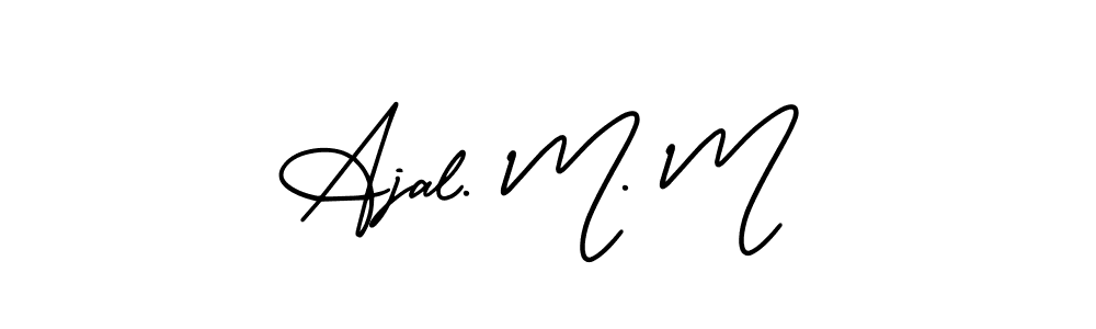 Use a signature maker to create a handwritten signature online. With this signature software, you can design (AmerikaSignatureDemo-Regular) your own signature for name Ajal. M. M. Ajal. M. M signature style 3 images and pictures png