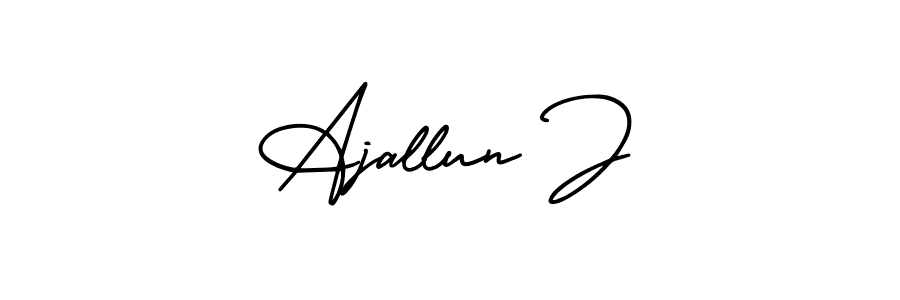 Use a signature maker to create a handwritten signature online. With this signature software, you can design (AmerikaSignatureDemo-Regular) your own signature for name Ajallun J. Ajallun J signature style 3 images and pictures png