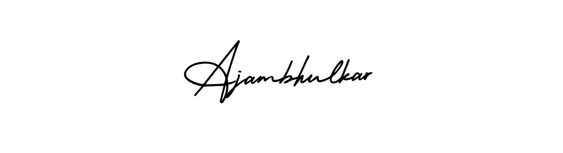 This is the best signature style for the Ajambhulkar name. Also you like these signature font (AmerikaSignatureDemo-Regular). Mix name signature. Ajambhulkar signature style 3 images and pictures png
