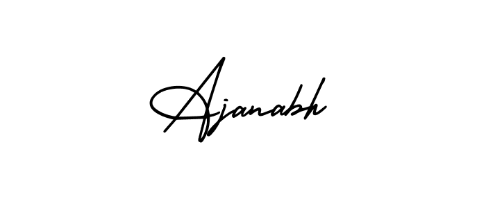 The best way (AmerikaSignatureDemo-Regular) to make a short signature is to pick only two or three words in your name. The name Ajanabh include a total of six letters. For converting this name. Ajanabh signature style 3 images and pictures png