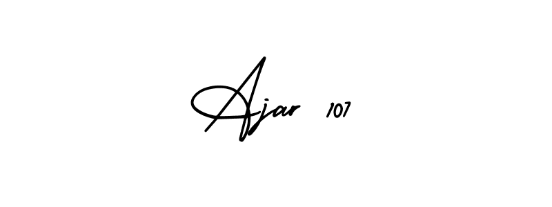 You should practise on your own different ways (AmerikaSignatureDemo-Regular) to write your name (Ajar 107) in signature. don't let someone else do it for you. Ajar 107 signature style 3 images and pictures png