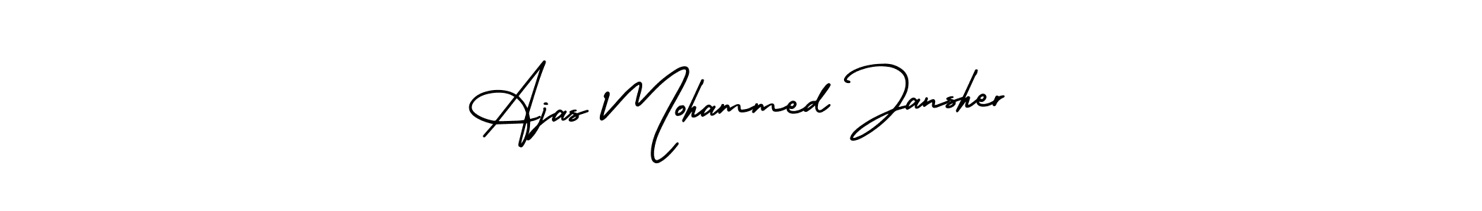 The best way (AmerikaSignatureDemo-Regular) to make a short signature is to pick only two or three words in your name. The name Ajas Mohammed Jansher include a total of six letters. For converting this name. Ajas Mohammed Jansher signature style 3 images and pictures png
