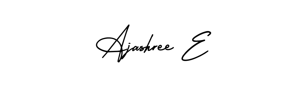 The best way (AmerikaSignatureDemo-Regular) to make a short signature is to pick only two or three words in your name. The name Ajashree E include a total of six letters. For converting this name. Ajashree E signature style 3 images and pictures png