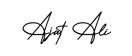 Discover how Ajat Ali looks in an executive cursive font (AmerikaSignatureDemo-Regular). Perfect for legal documents, invoices, and certificates. Ajat Ali signature style 3 images and pictures png
