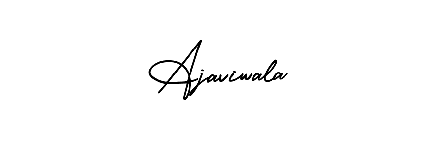 You should practise on your own different ways (AmerikaSignatureDemo-Regular) to write your name (Ajaviwala) in signature. don't let someone else do it for you. Ajaviwala signature style 3 images and pictures png