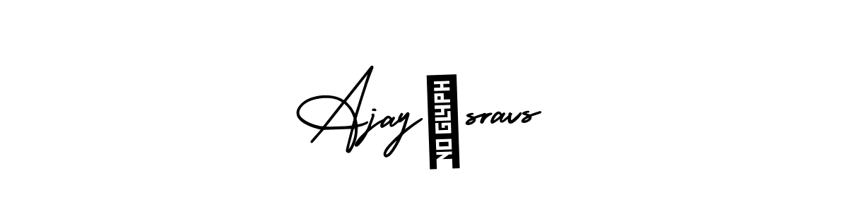 You should practise on your own different ways (AmerikaSignatureDemo-Regular) to write your name (Ajay❤sravs) in signature. don't let someone else do it for you. Ajay❤sravs signature style 3 images and pictures png