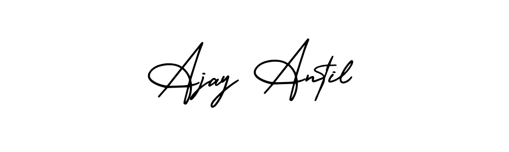 Similarly AmerikaSignatureDemo-Regular is the best handwritten signature design. Signature creator online .You can use it as an online autograph creator for name Ajay Antil. Ajay Antil signature style 3 images and pictures png